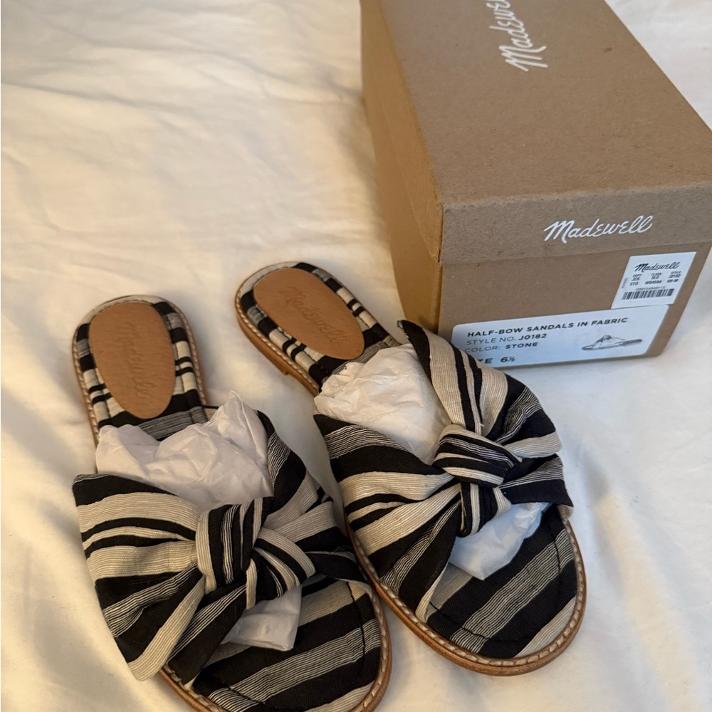 Madewell Women's Sandals with Black and White Stripes